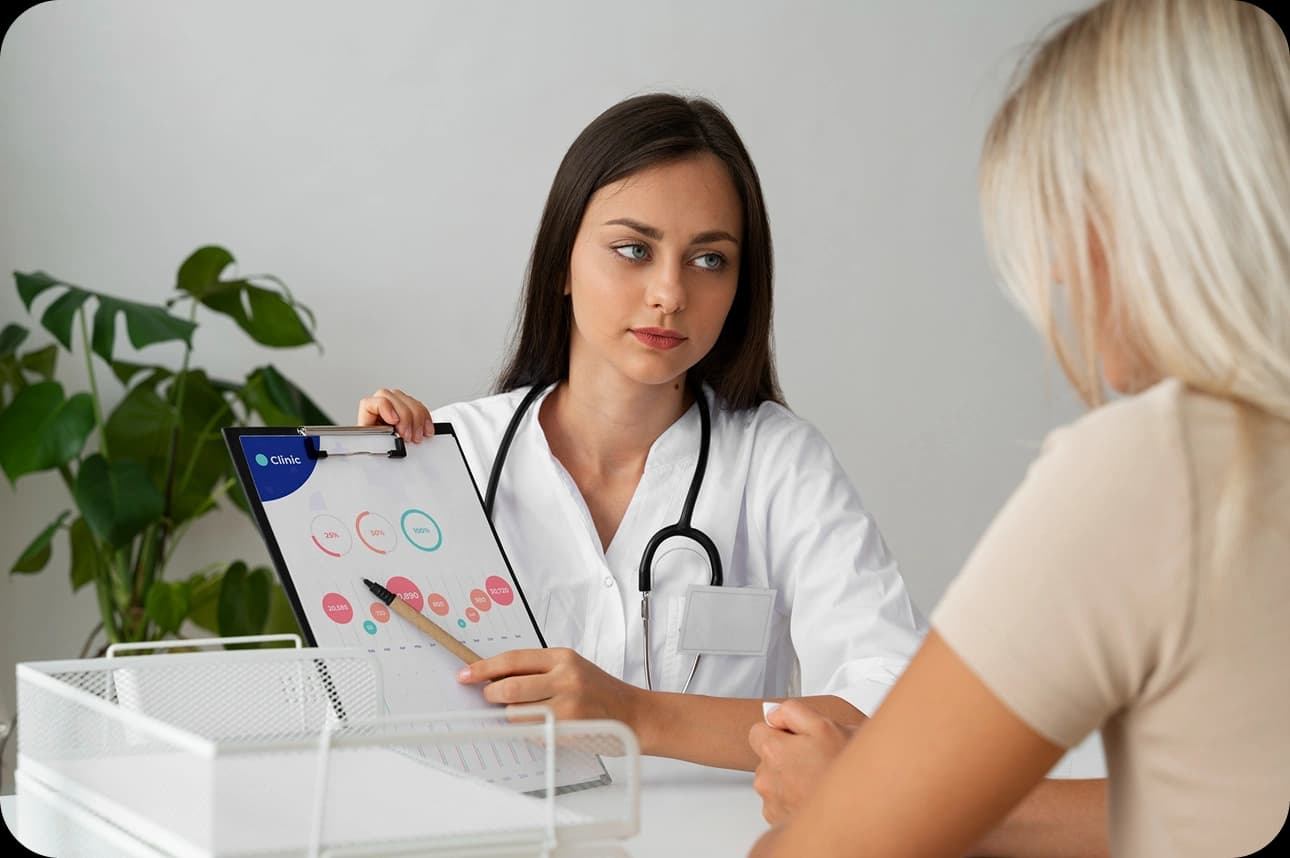 Doctor reviewing a personalized weight loss treatment plan with an individual